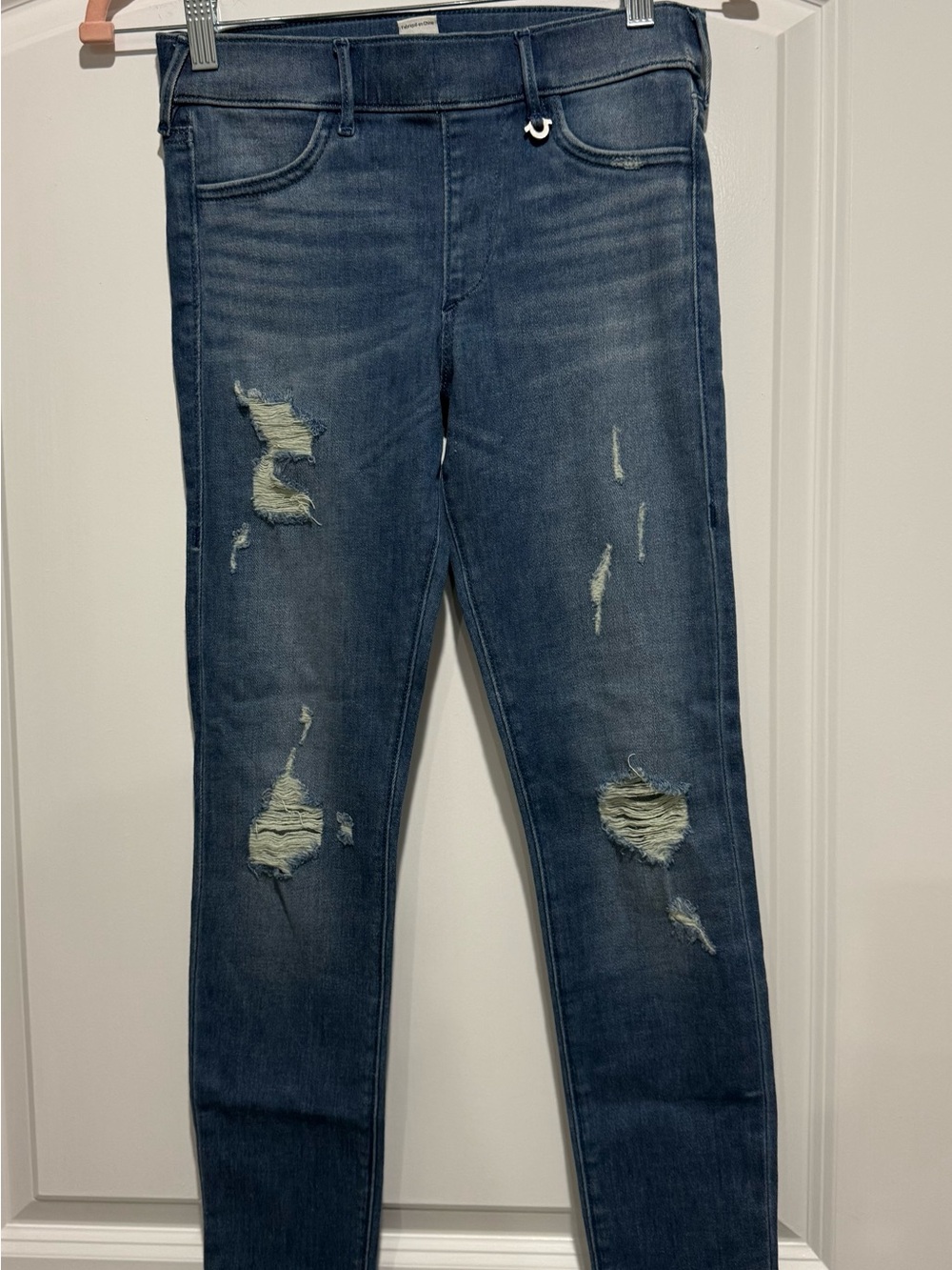 True Religion Women's Dark Blue Distressed Jeggings